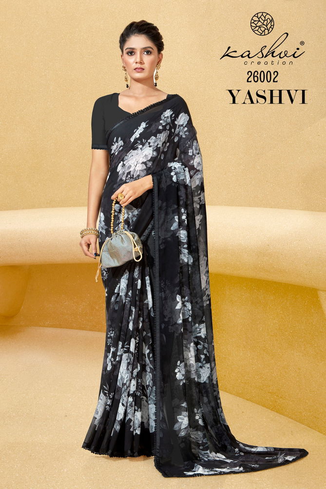 Yashvi By Kashvi 26001-26008 Georgette Sarees Catalog